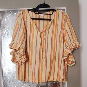 Bright, light, striped blouse - size L